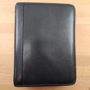 Franklin Planner Classic Size Zip Ring Binder w Taupe Suede Interior